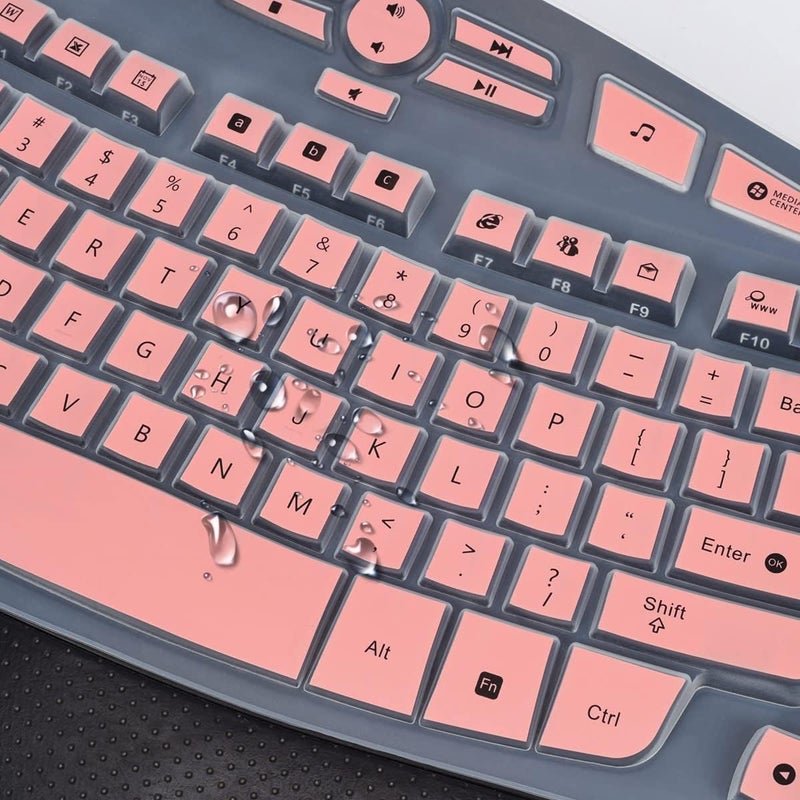 imComor Keyboard Cover for Logitech K350 MK550 MK570 Wireless Wave Keyboard Cover Skin Protector, Logitech K350 MK550 MK570 Accessories, Pink - Image 3